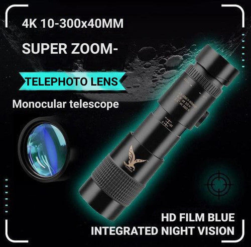 Lisslune | High-Power Waterproof Monocular Telescope with 10x Magnification for Bird Watching, Hiking, and Outdoor Adventures