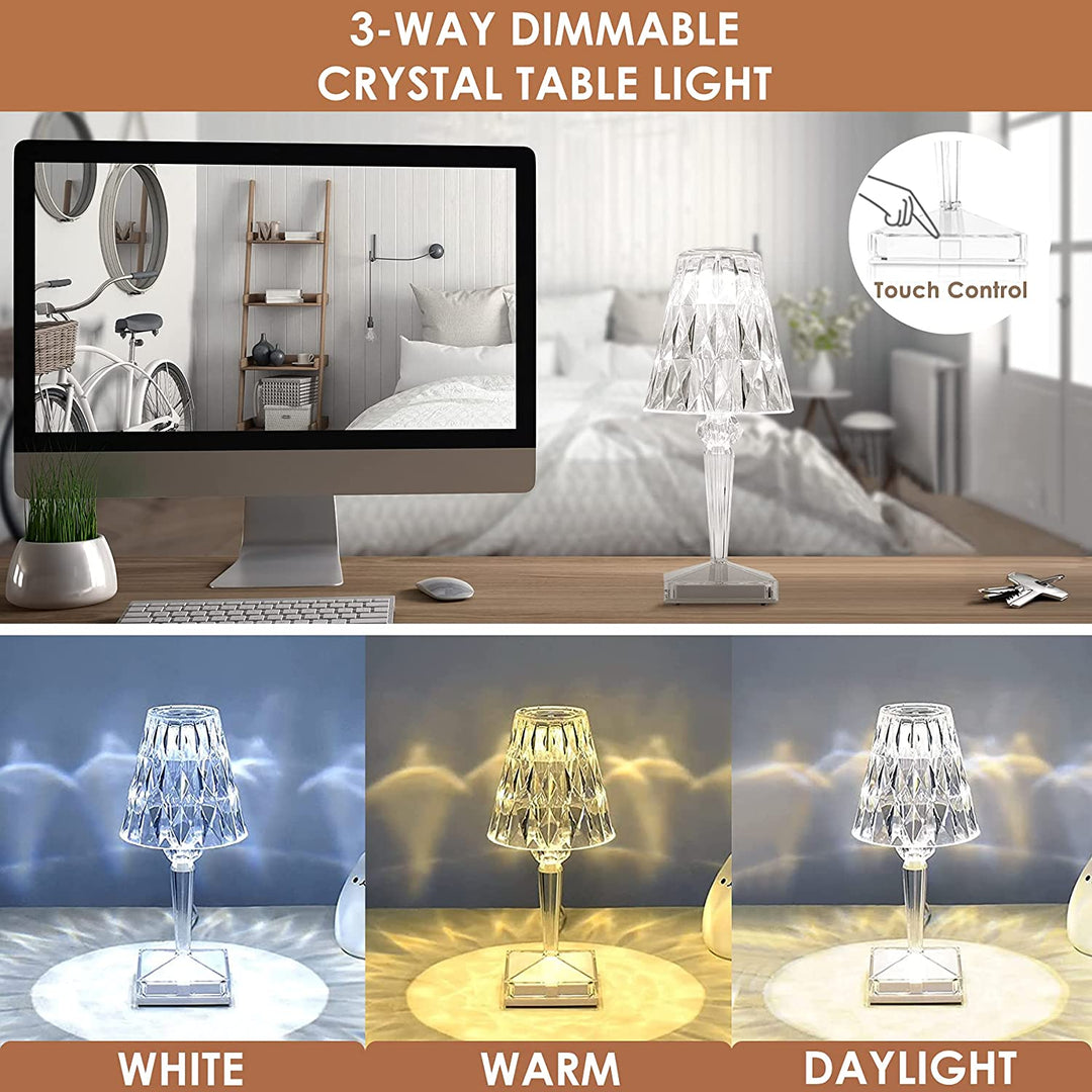 Lisslune | CrystaLamp - LED Table Lamp made of Diamond Crystal