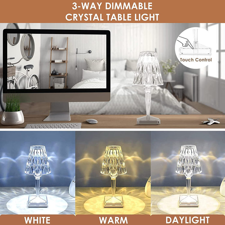 Lisslune | CrystaLamp - LED Table Lamp made of Diamond Crystal