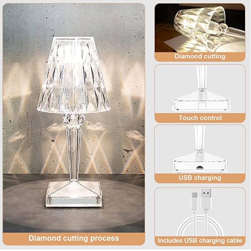 Lisslune | CrystaLamp - LED Table Lamp made of Diamond Crystal