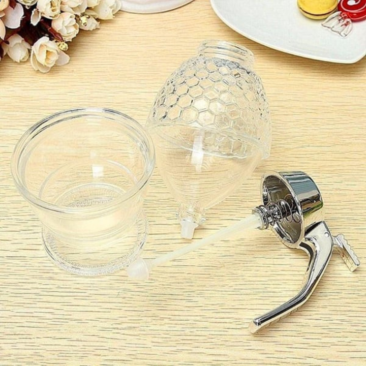 Lisslune | Drip Free Honey Dispenser with Honeycomb Design – 200 ml Plastic