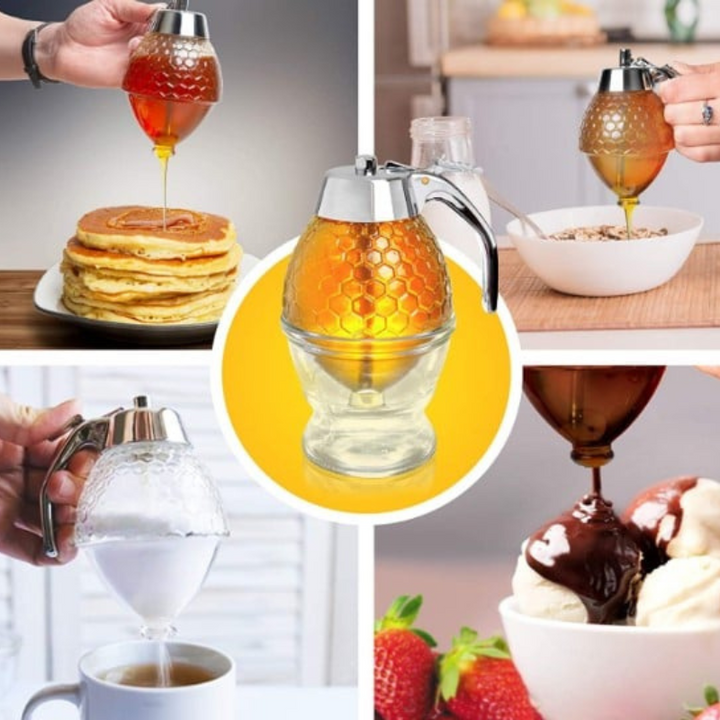 Lisslune | Drip Free Honey Dispenser with Honeycomb Design – 200 ml Plastic