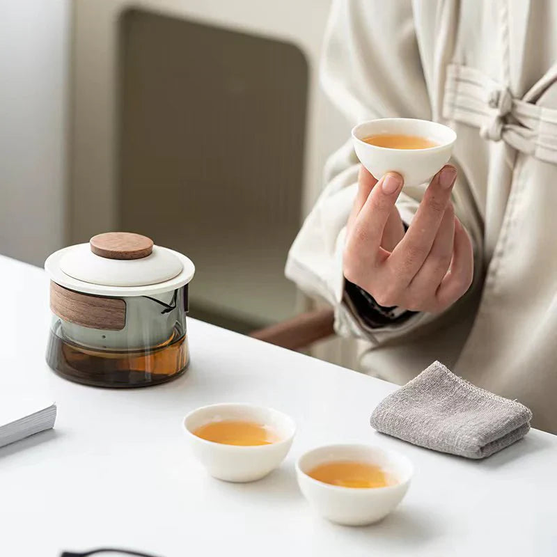 Lisslune | Portable and Stylish Tea Set with Teapot and Cups – Perfect for On-the-Go
