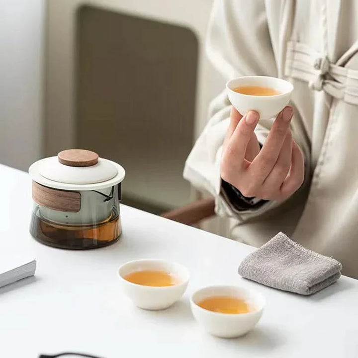 Lisslune | Portable Travel Tea Set with Teapot and Cups