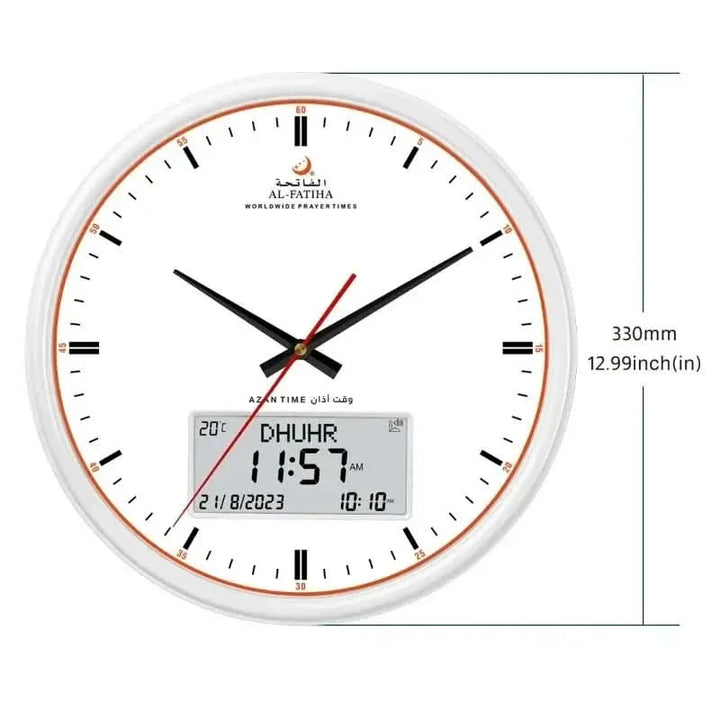 Lisslune | PrayTime Smart Wall Clock – Azan & Hijri Calendar with Dual Display