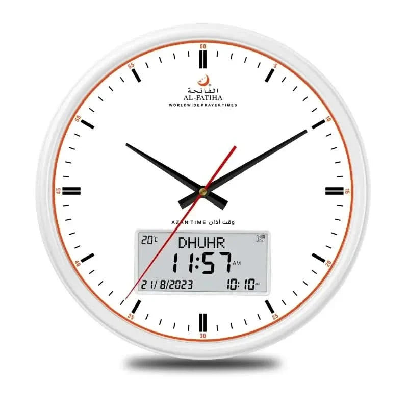 Lisslune | PrayTime Smart Wall Clock – Azan & Hijri Calendar with Dual Display