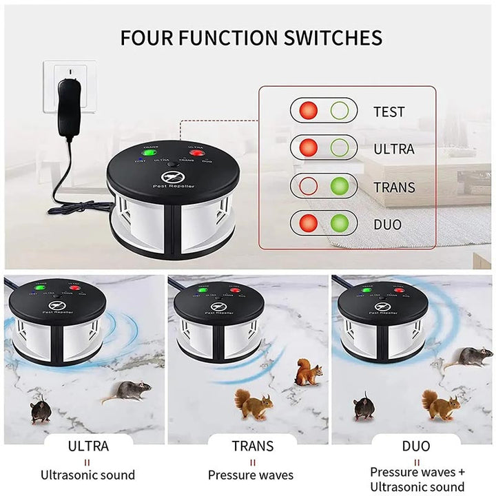 Lisslune | Ultrasonic Electronic Mouse Repellent - Rodent and Pest Deterrent for Mice Rats and Insects