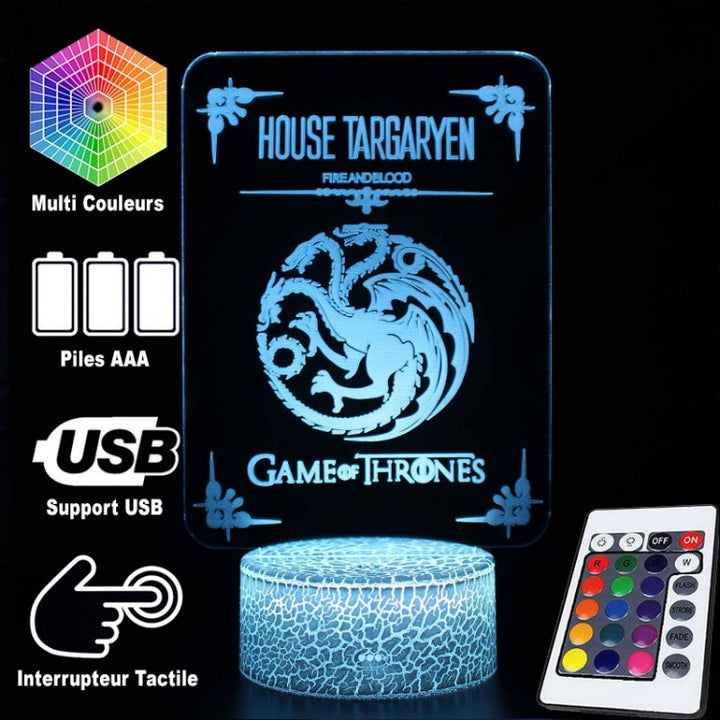Lisslune | 3D Lamp Game Of Thrones House Targaryen