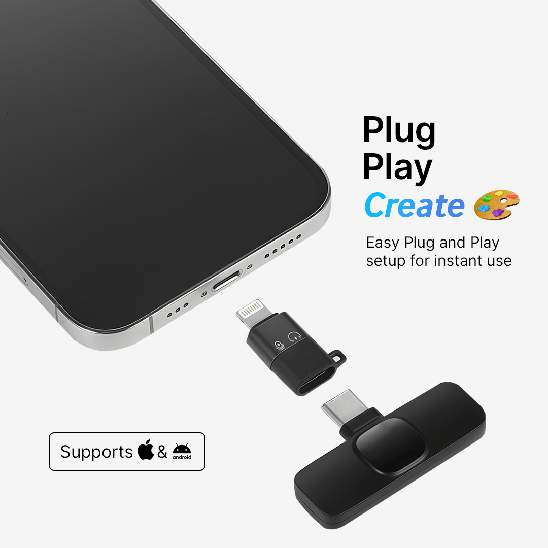 Lisslune | Mini Wireless Lavalier Micophone | For Content Creators & Video Recording