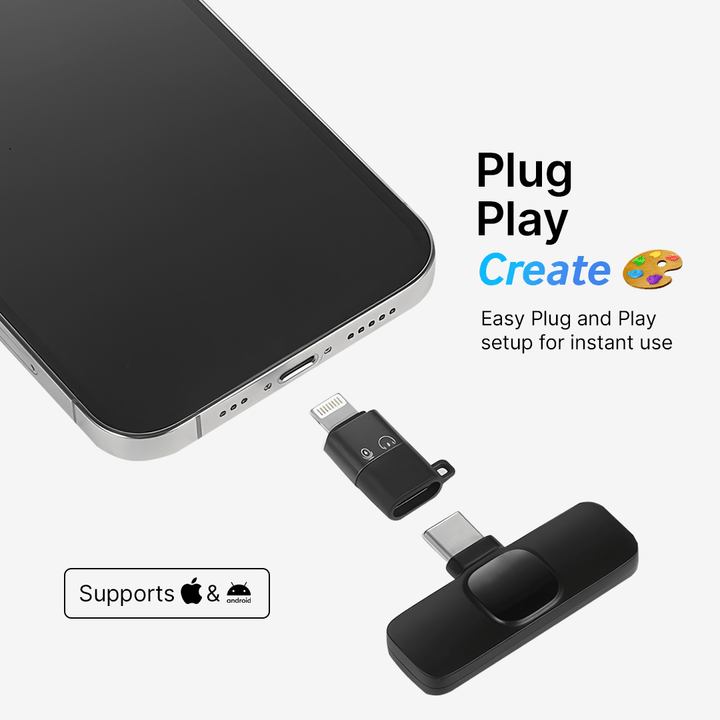 Lisslune | Mini Wireless Lavalier Micophone | For Content Creators & Video Recording