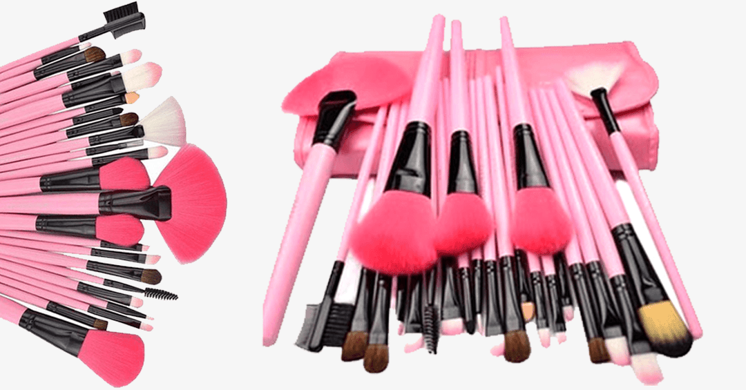 Lisslune | 24-piece Pink Glory Brush Set with free case