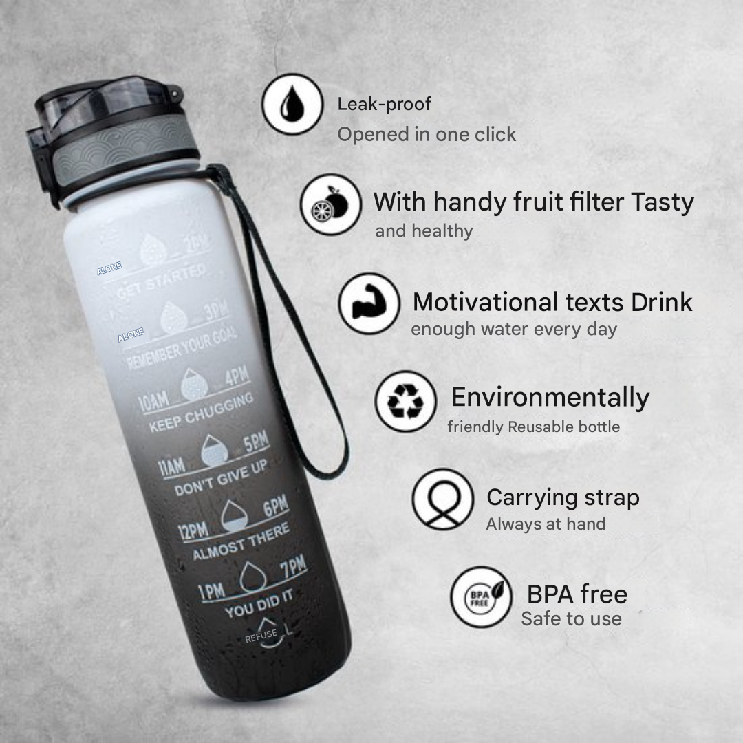 Lisslune | HydraHero Water Bottle with Timeline - Stay Fresh, Stay Hydrated!