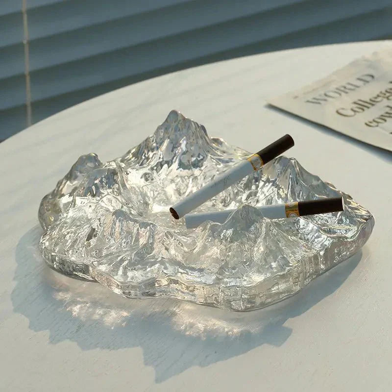 Lisslune | Ice Style Mountain Glass Ashtray Decoration