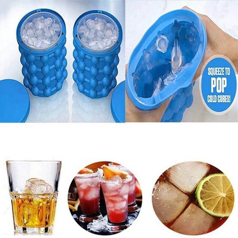 Lisslune | IceCube Maker – Space-Saving 2-in-1 Ice Cube Tray & Drink Cooler