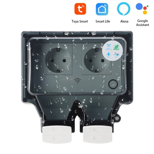 Lisslune | Voltura Smart Outdoor WiFi Plug – IP66 Waterproof Socket with App & Voice Control