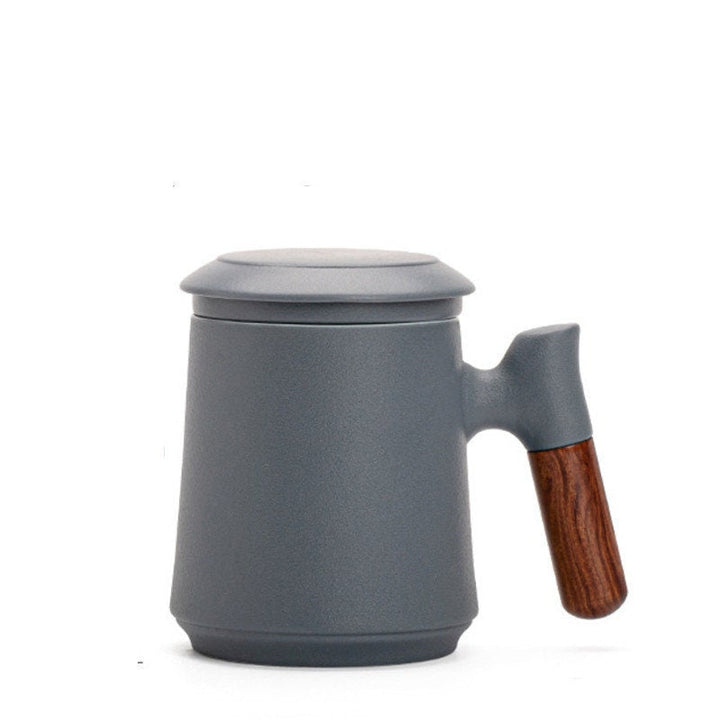 Lisslune | Japanese Ceramic Tea Mug Set with Tea Strainer and Lid, Handmade