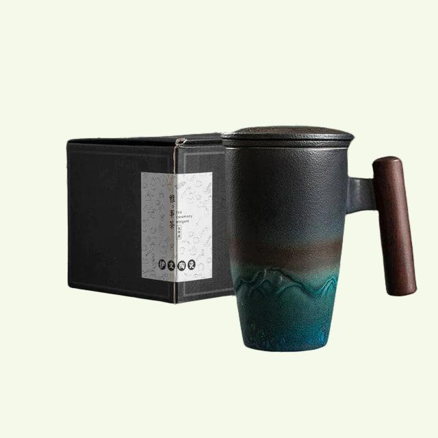 Lisslune | Large Cup, Ceramic Tea Cup with Lid. Large Tea Cup with Lid