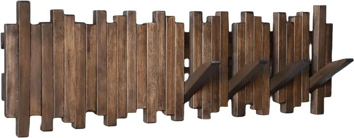 Lisslune | Natural Wood Coat Hook Rack