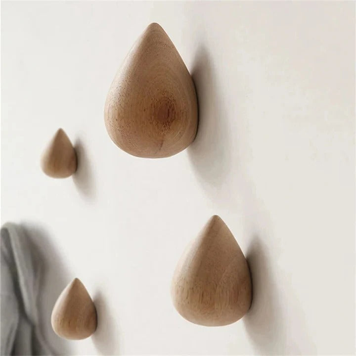 Lisslune | Beech Wood Water Drop Wall Coat Holder