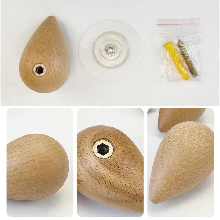 Lisslune | Beech Wood Water Drop Wall Coat Holder