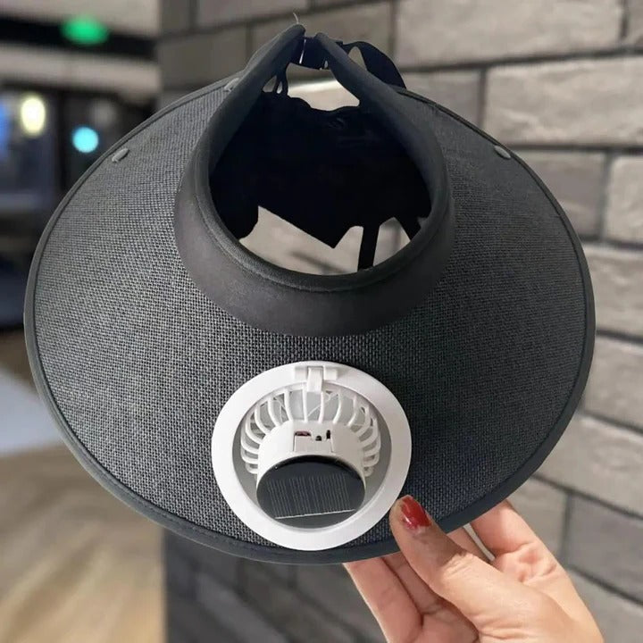 Lisslune | Wide Brim Sun Hat with Solar Powered Fan