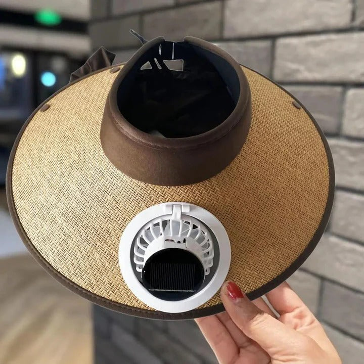 Lisslune | Wide Brim Sun Hat with Solar Powered Fan
