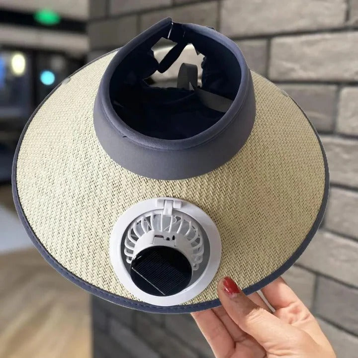 Lisslune | Wide Brim Sun Hat with Solar Powered Fan