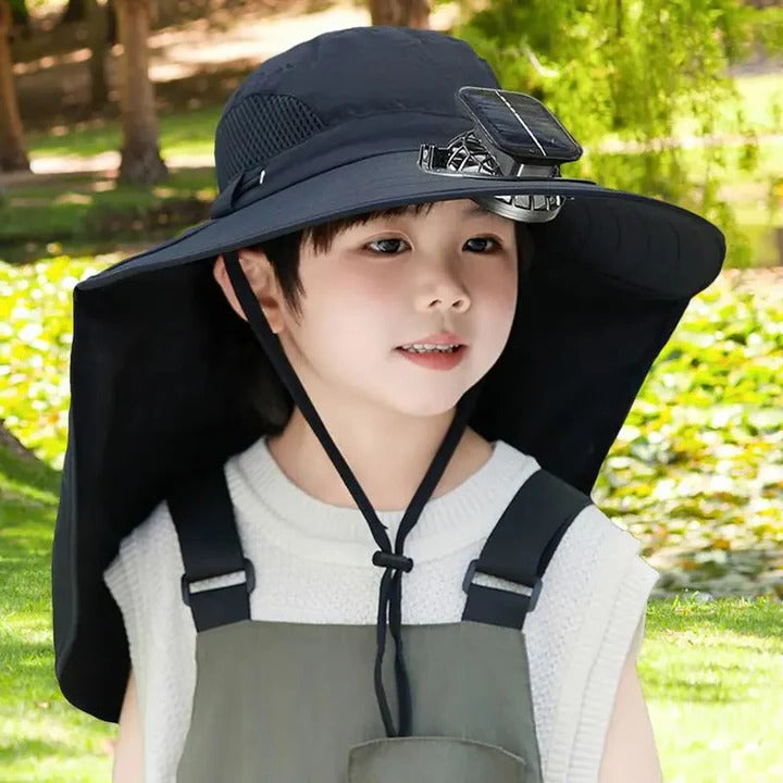 Lisslune | Adjustable Kids Solar Fan Hat