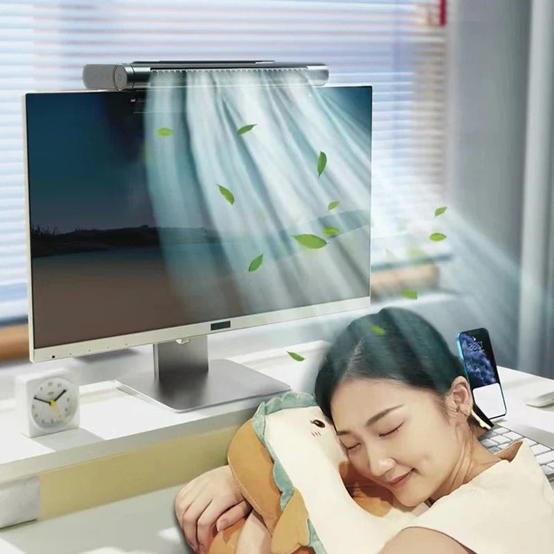 Lisslune | USB Bladeless Fan and Desktop Air Conditioner for Monitor Mount