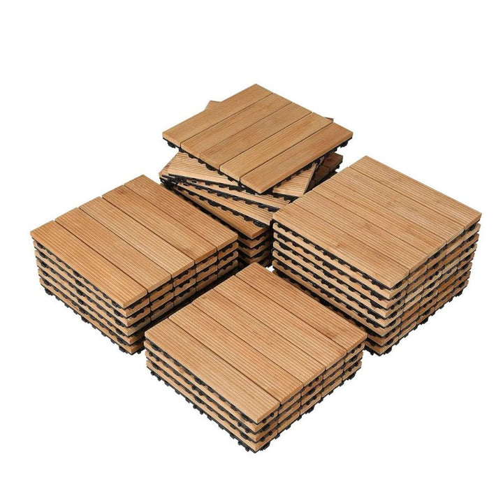 Lisslune | Interlocking Outdoor Patio Wood Flooring Deck Tiles 27Pcs