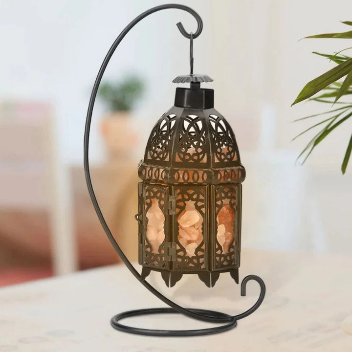 Lisslune | Vintage Iron Salt Rock Tabletop Lamp