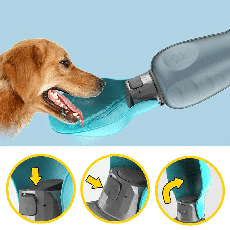 Lisslune | Travel Dog Water Bottle with Foldable Bowl, 27oz