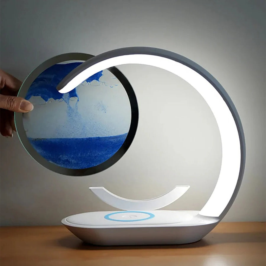 Lisslune | 3D Sand Art Table Lamp with Wireless Charger