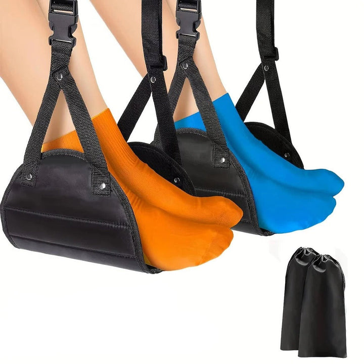 Lisslune | 2-Pack Foot Hammock, Portable Travel & Under-Desk Leg Rest with Adjustable Straps