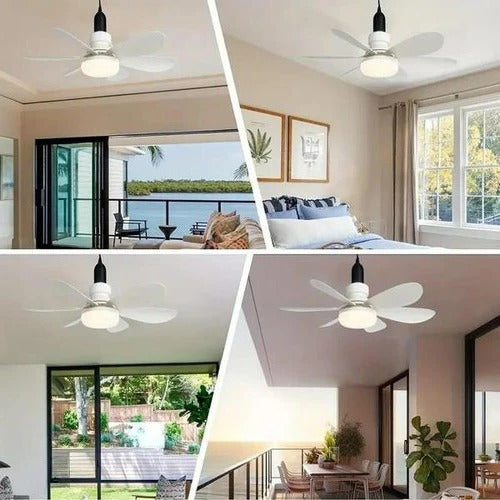 Lisslune | Ceiling Light Fan with LED, E27 Socket Mount with Remote Control
