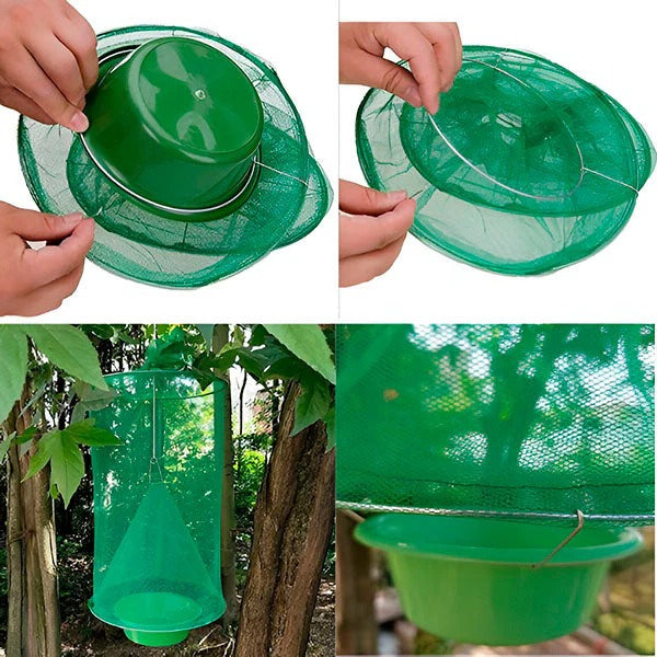 Lisslune | Reusable Fly Trap, Outdoor Hanging Fly Catcher, Chemical-Free and Washable