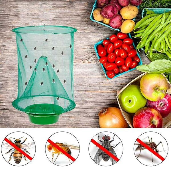 Lisslune | Reusable Fly Trap, Outdoor Hanging Fly Catcher, Chemical-Free and Washable