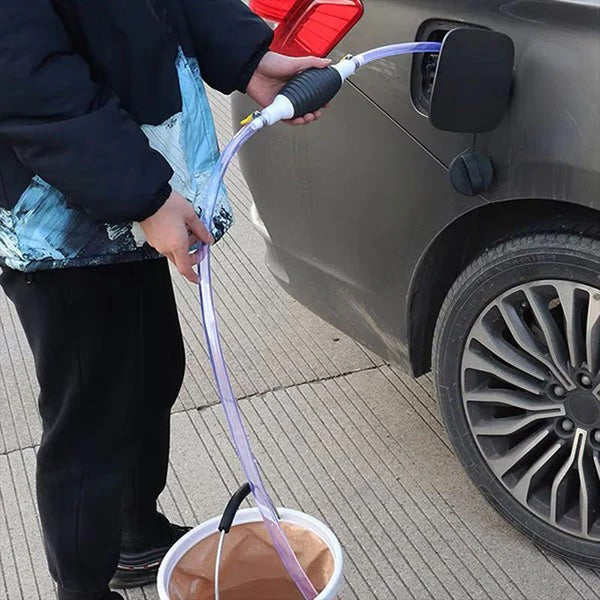 Lisslune | Manual Transfer Pump, Hand-Operated Liquid Pump with Flexible Hose for Fuel, Oil, and Water