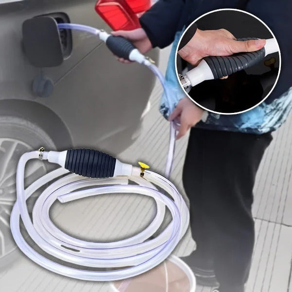 Lisslune | Manual Transfer Pump, Hand-Operated Liquid Pump with Flexible Hose for Fuel, Oil, and Water