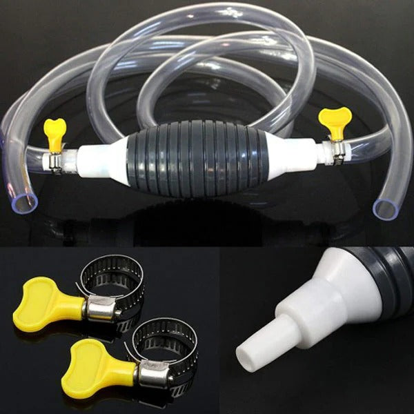 Lisslune | Manual Transfer Pump, Hand-Operated Liquid Pump with Flexible Hose for Fuel, Oil, and Water