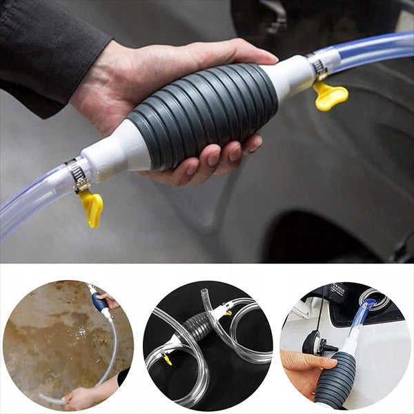Lisslune | Manual Transfer Pump, Hand-Operated Liquid Pump with Flexible Hose for Fuel, Oil, and Water