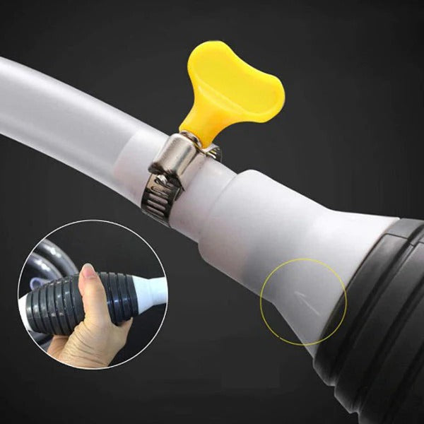 Lisslune | Manual Transfer Pump, Hand-Operated Liquid Pump with Flexible Hose for Fuel, Oil, and Water