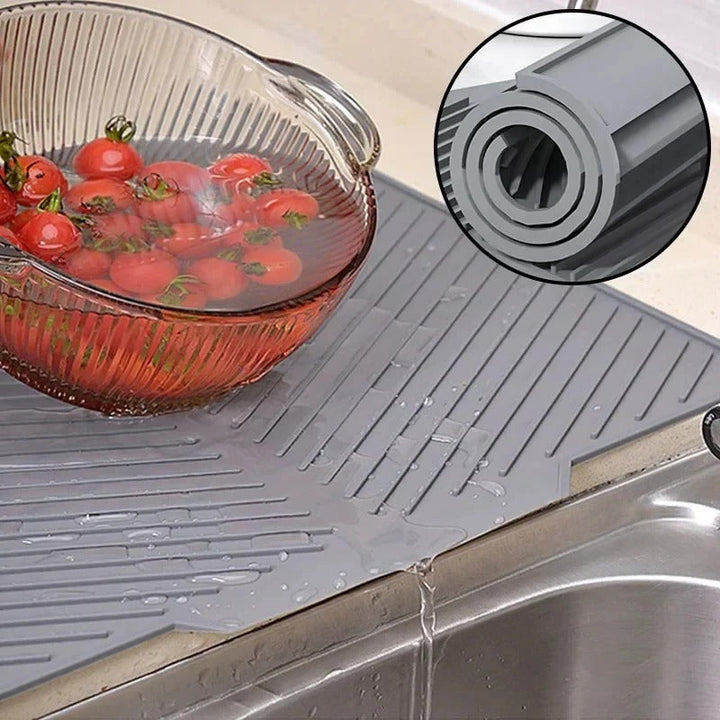 Lisslune | Silicone Dish Drying Mat with Drain Design