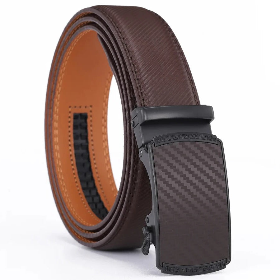 Lisslune | Men's Leather Belt with Automatic Buckle
