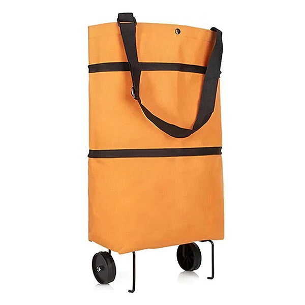 Lisslune | Foldable Shopping Trolley, 2-in-1 Carry Bag & Rolling Cart