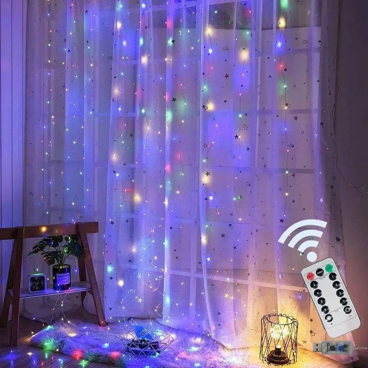 Lisslune | Curtain LED Lights with Remote, USB Powered