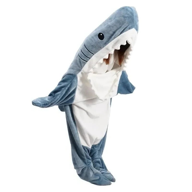 Lisslune | Cozy Shark Hooded Flannel Blanket