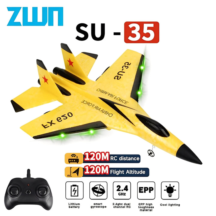 Lisslune | EPP Foam SU35 RC Plane – 2.4G Remote Control Jet with LED Lights