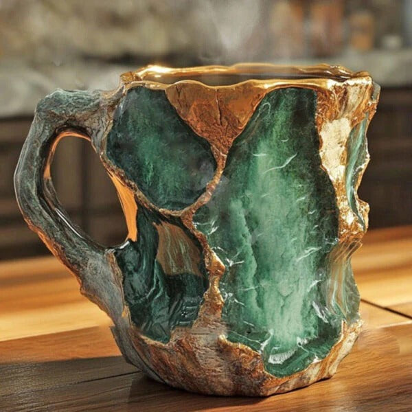 Lisslune | Faceted Mineral Crystal Coffee Mug – Elegant Glass Cup