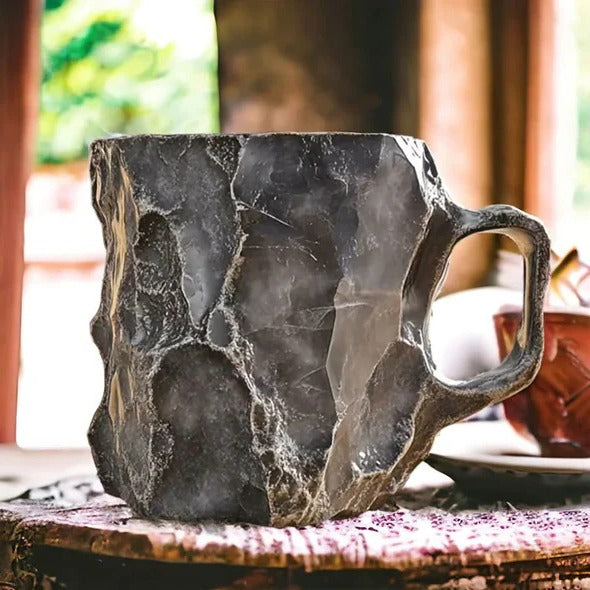 Lisslune | Faceted Mineral Crystal Coffee Mug – Elegant Glass Cup